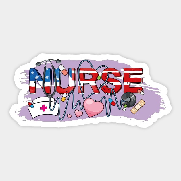 All American Nurse Shirt, 4th of July Nurse Shirt, Nurse Gift, Nursing School Tee, Registered Nurse Shirt, RN Shirt, Funny Nursing Sticker by GShow